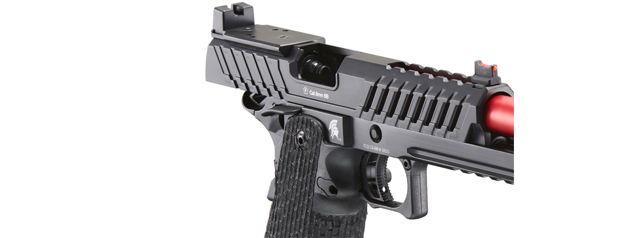 Lancer Tactical Knightshade Hi-Capa Gas Blowback Airsoft Pistol w/ Red Dot Mount (Color: Red)