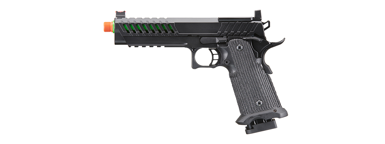 Lancer Tactical Knightshade Hi-Capa Gas Blowback Airsoft Pistol w/ Red Dot Mount (Color: Green) - Click Image to Close