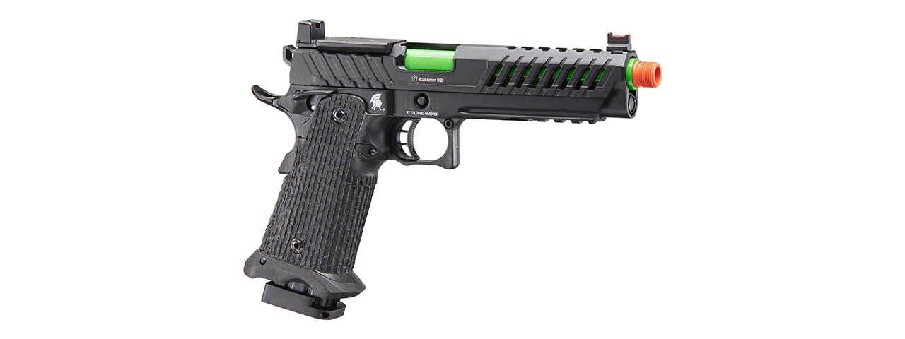 Lancer Tactical Knightshade Hi-Capa Gas Blowback Airsoft Pistol w/ Red Dot Mount (Color: Green) - Click Image to Close