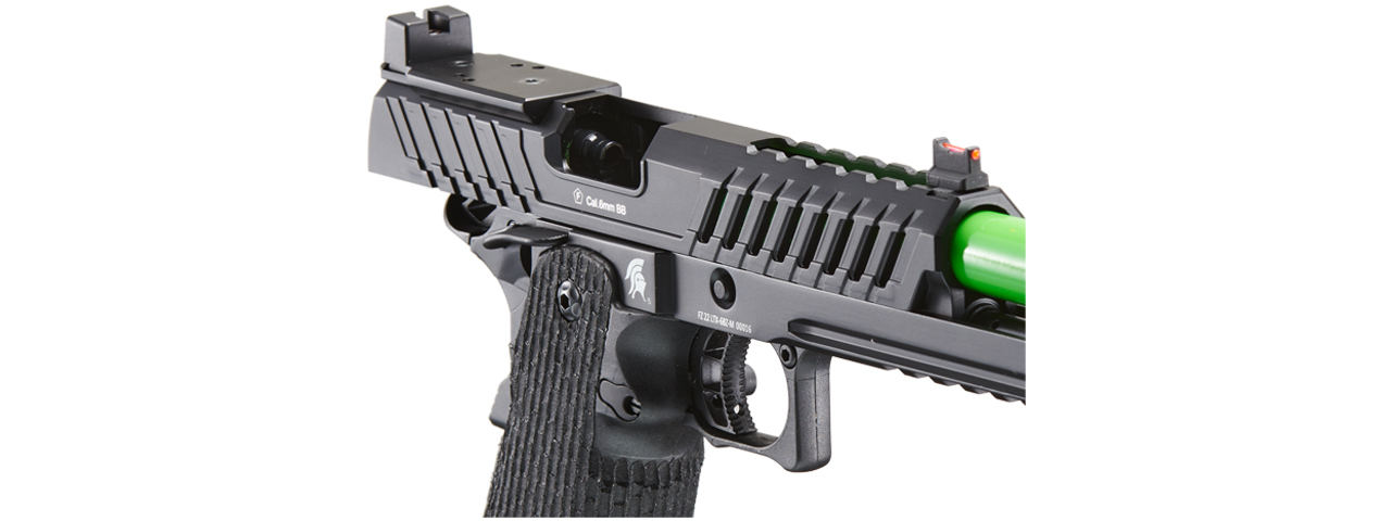 Lancer Tactical Knightshade Hi-Capa Gas Blowback Airsoft Pistol w/ Red Dot Mount (Color: Green)