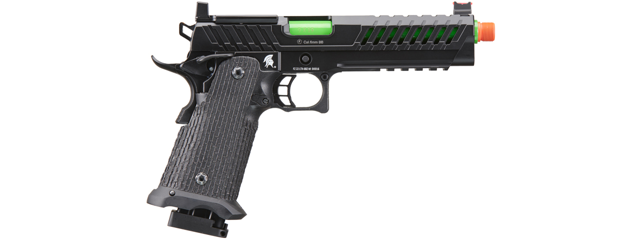 Lancer Tactical Knightshade Hi-Capa Gas Blowback Airsoft Pistol w/ Red Dot Mount (Color: Green) - Click Image to Close