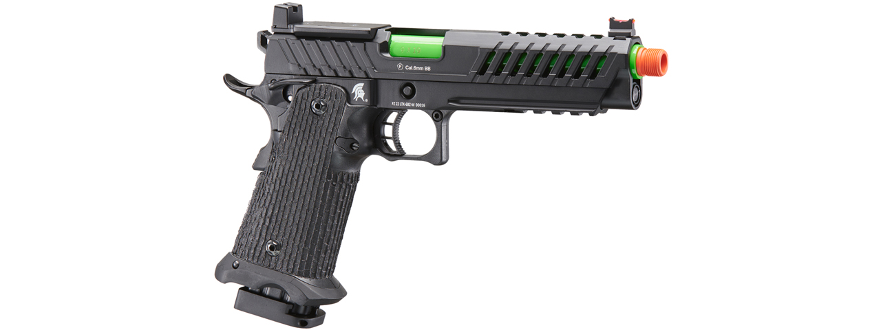 Lancer Tactical Knightshade Hi-Capa Gas Blowback Airsoft Pistol w/ Red Dot Mount (Color: Green) - Click Image to Close
