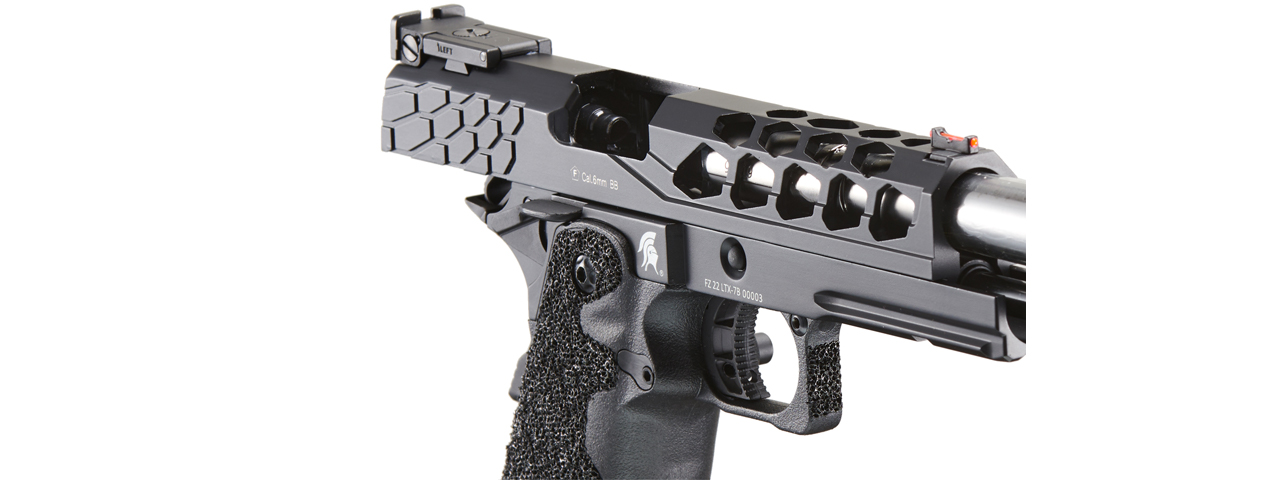 Lancer Tactical Stryk Hi-Capa 5.1 Gas Blowback Airsoft Pistol (Color: Black) - Click Image to Close