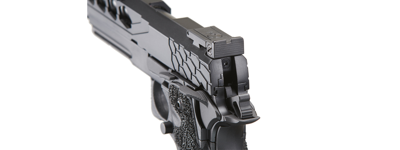 Lancer Tactical Stryk Hi-Capa 5.1 Gas Blowback Airsoft Pistol (Color: Black) - Click Image to Close
