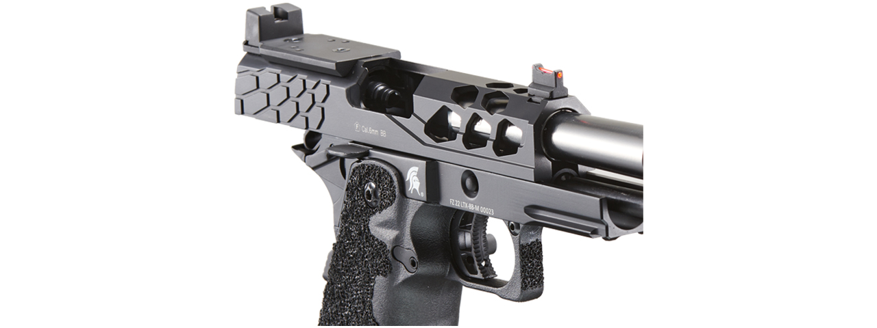 Lancer Tactical Stryk Hi-Capa 4.3 Gas Blowback Airsoft Pistol w/ Red Dot Mount (Color: Black) - Click Image to Close