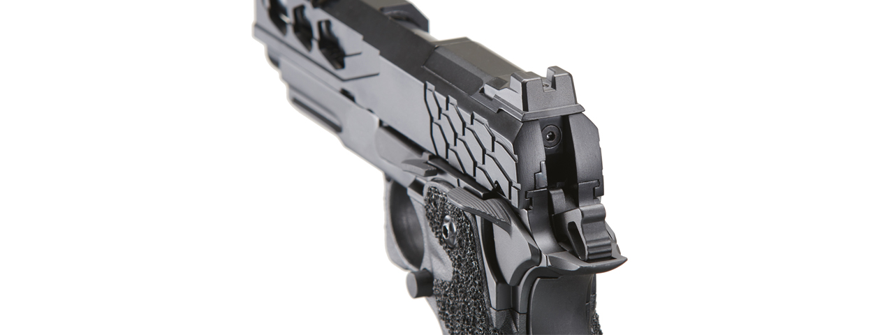 Lancer Tactical Stryk Hi-Capa 4.3 Gas Blowback Airsoft Pistol (Color: Black) - Click Image to Close
