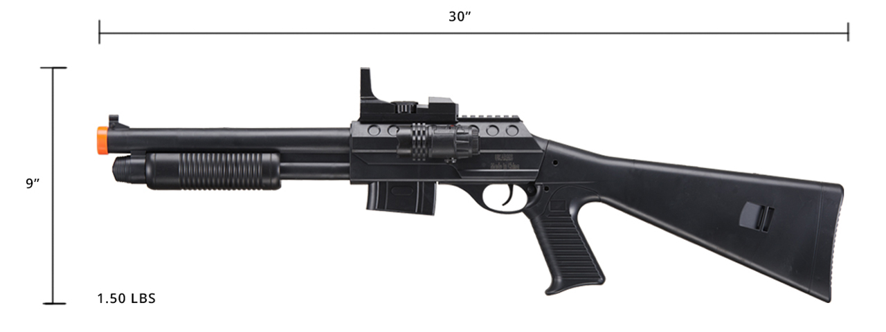 UK Arms Pump Action Shotgun w/ Scope and Light (Color: Black) - Click Image to Close