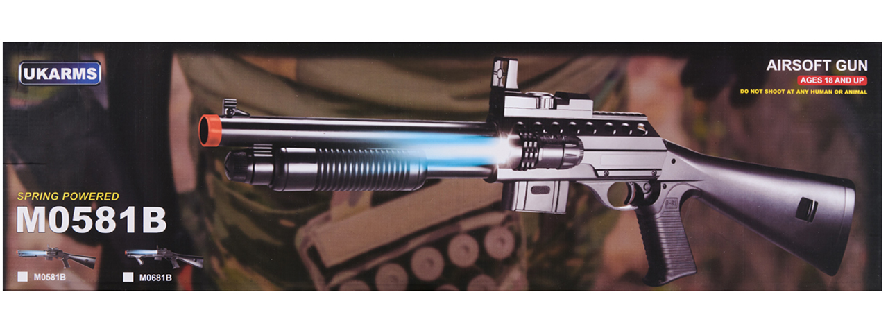 UK Arms Pump Action Shotgun w/ Scope and Light (Color: Black)