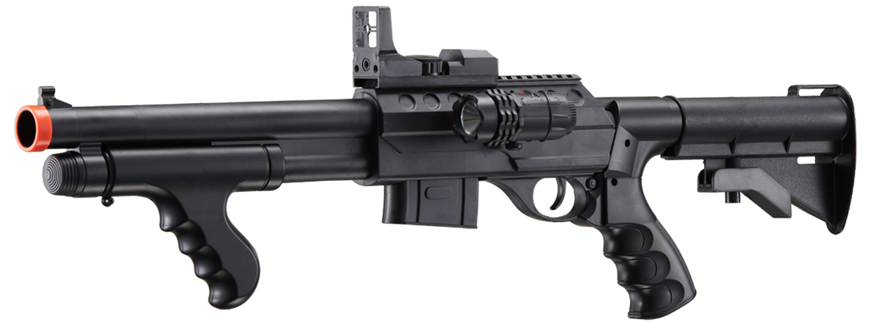 UK Arms M0681C Pump Action Shotgun w/ Scope and Light (Color: Black) - Click Image to Close