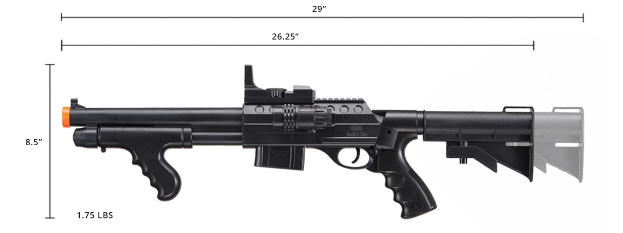 UK Arms M0681C Pump Action Shotgun w/ Scope and Light (Color: Black) - Click Image to Close