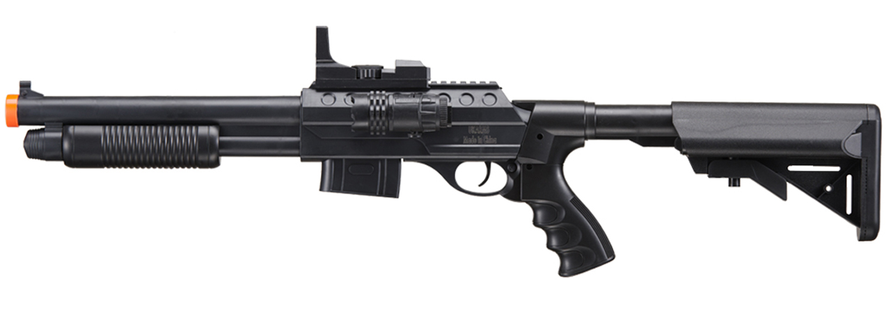 UK Arms M0581D Pump Action Shotgun w/ Scope and Light (Color: Black) - Click Image to Close