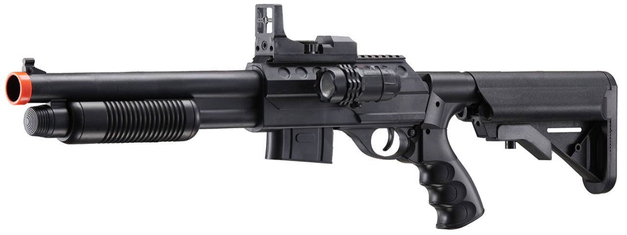 UK Arms M0581D Pump Action Shotgun w/ Scope and Light (Color: Black) - Click Image to Close