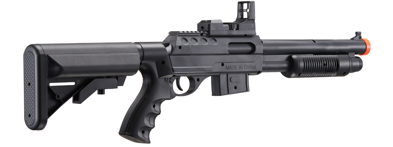 UK Arms M0581D Pump Action Shotgun w/ Scope and Light (Color: Black) - Click Image to Close