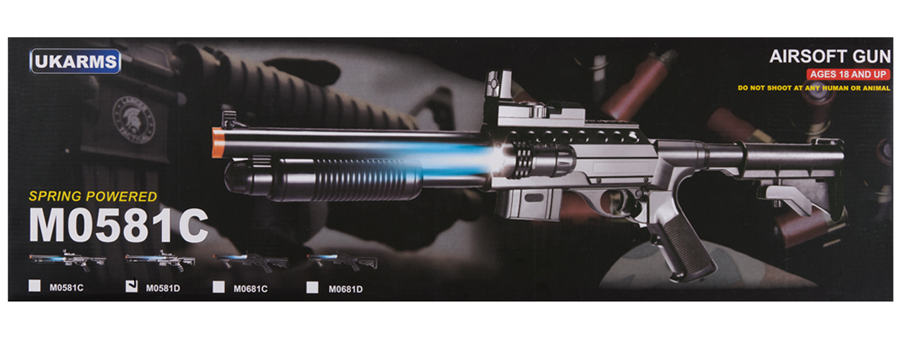 UK Arms M0581D Pump Action Shotgun w/ Scope and Light (Color: Black)