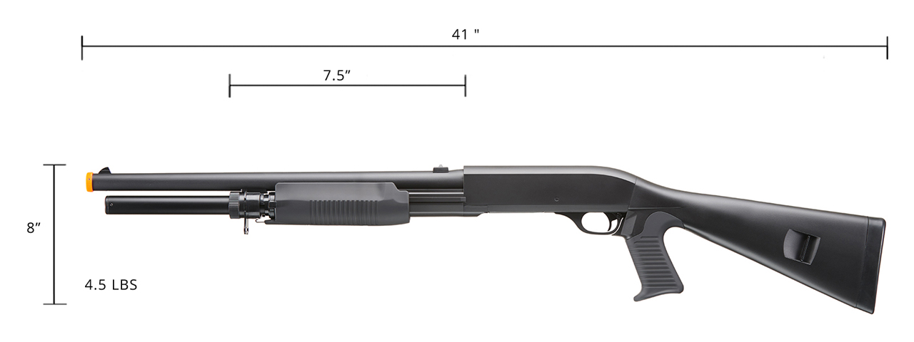 Double Eagle M56AL Tri-Shot Spring Shotgun Pistol Grip - Click Image to Close