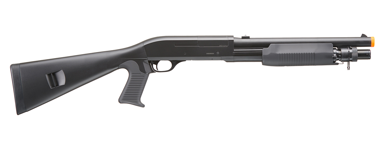 Double Eagle M56A Tri-Shot Airsoft Spring Shotgun w/ Full Stock (Color: Black)