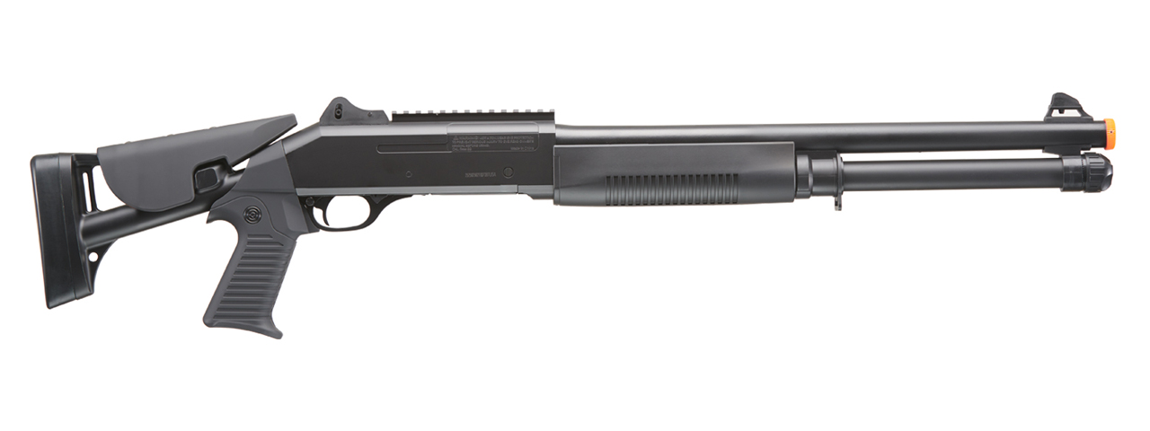 Double Eagle M56DL Tri-Shot Spring Shotgun Long Barrel Retractable Stock - Click Image to Close