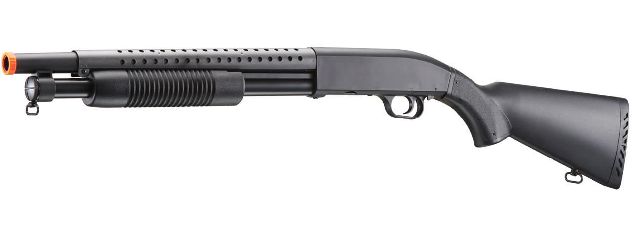 Double Eagle M58A Full Metal Pump Action Airsoft Spring Shotgun w/ Full Stock (Color: Black)