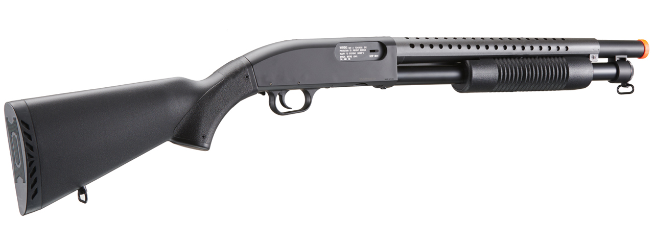 Double Eagle M58A Full Metal Pump Action Airsoft Spring Shotgun w/ Full Stock (Color: Black)