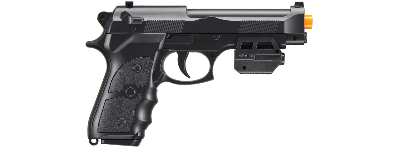 UK Arms M757R Spring Powered Pistol with Laser (Color: Black) - Click Image to Close