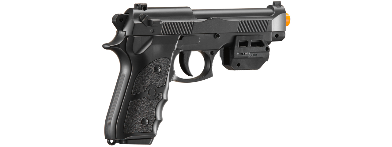 UK Arms M757R Spring Powered Pistol with Laser (Color: Black) - Click Image to Close