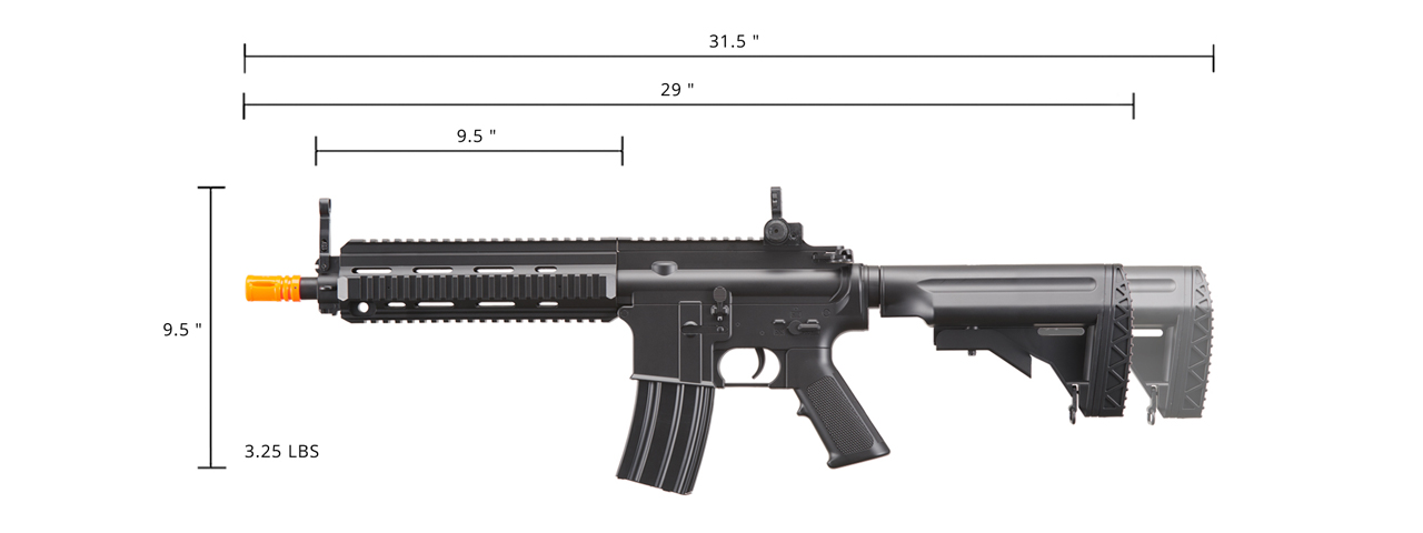 Double Eagle M804A1 AEG Plastic Gear MK416 RIS Retractable Stock