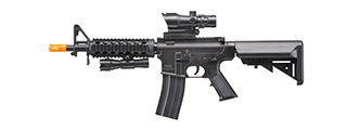 UK Arms Heavy Version M4 Airsoft Spring Rifle w/ Flashlight and Red Dot Sight (Color: Black)