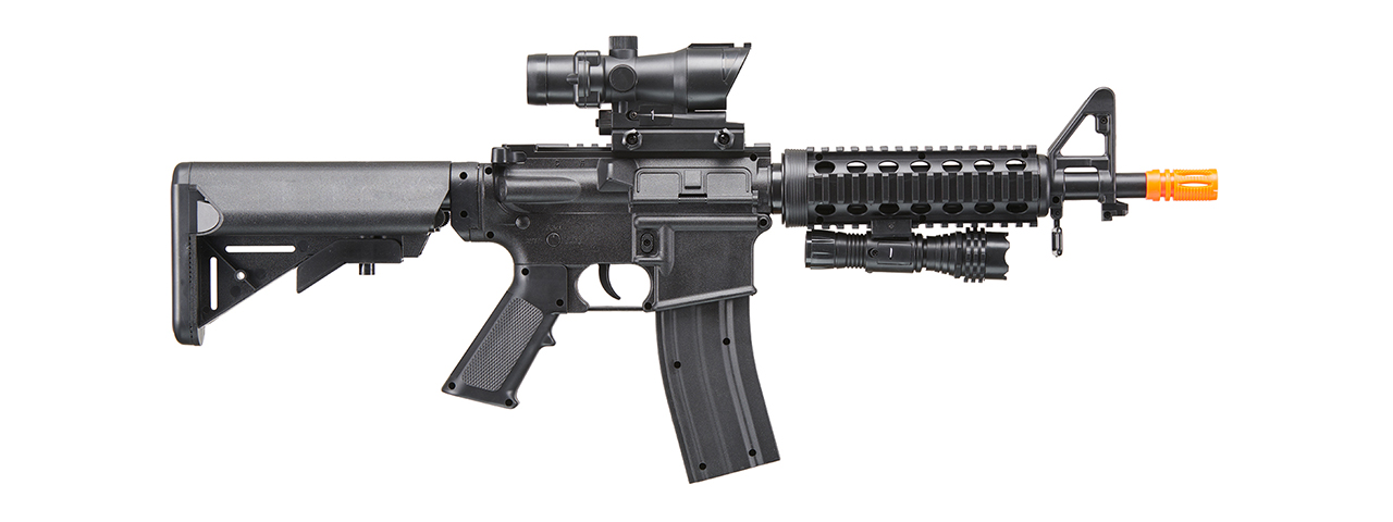 UK Arms Heavy Version M4 Airsoft Spring Rifle w/ Flashlight and Red Dot Sight (Color: Black)