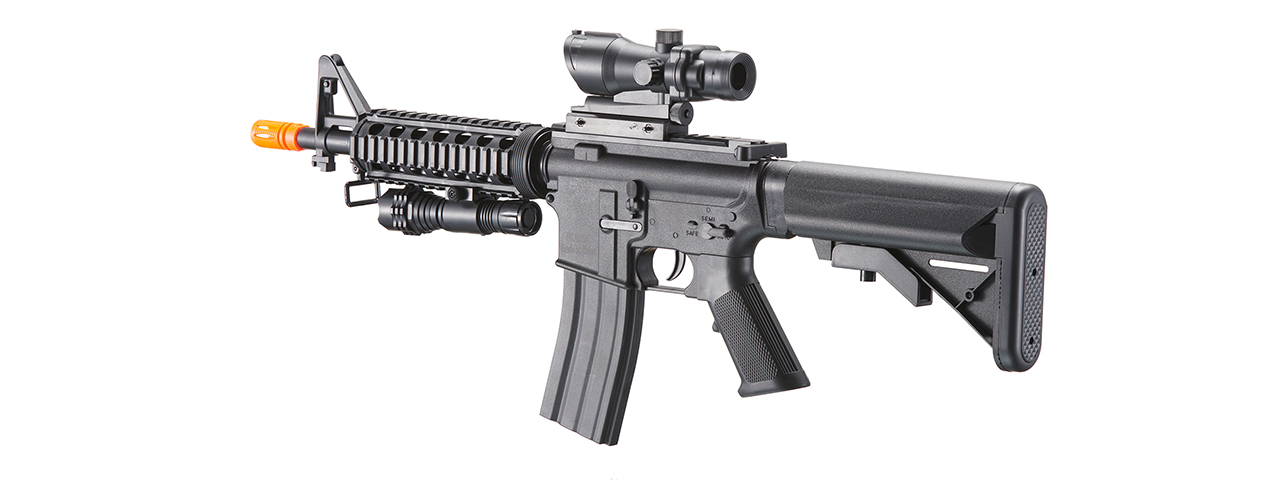 UK Arms Heavy Version M4 Airsoft Spring Rifle w/ Flashlight and Red Dot Sight (Color: Black)