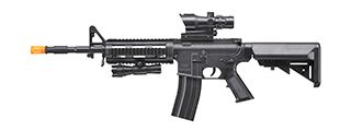 UK Arms Heavy Version Large Magazine M4 Airsoft Spring Rifle w/ Flashlight and Red Dot Sight (Color: Black)