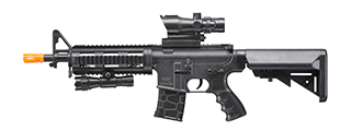 UK Arms Heavy Version Short Barreled M4 Airsoft Spring Rifle w/ Flashlight and Red Dot Sight (Color: Black)