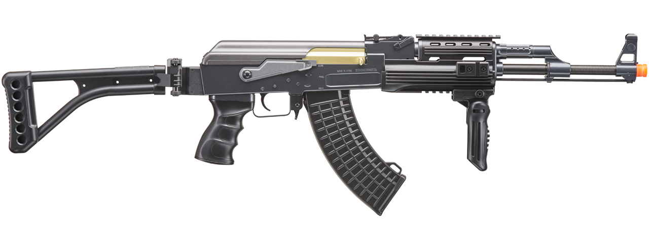 Double Eagle M900E Tactical AK-47 RIS Auto Electric Gun Metal Body Plastic Gear Side Folding Stock and Folding Foregrip