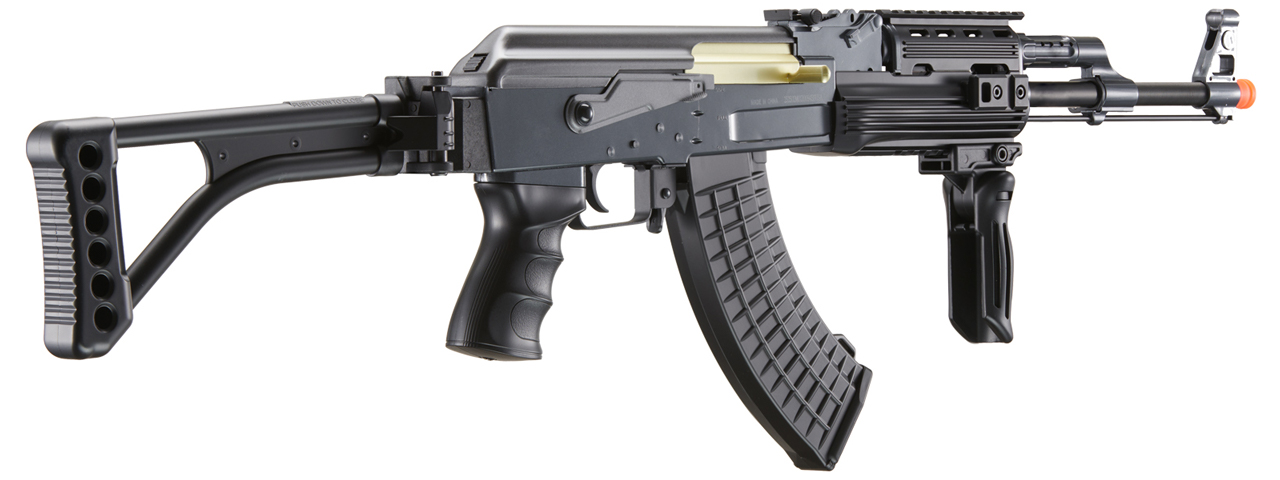 Double Eagle M900E Tactical AK-47 RIS Auto Electric Gun Metal Body Plastic Gear Side Folding Stock and Folding Foregrip