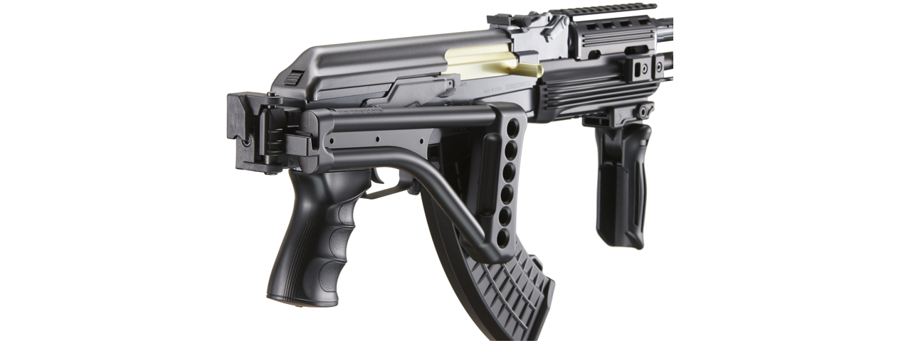 Double Eagle M900E Tactical AK-47 RIS Auto Electric Gun Metal Body Plastic Gear Side Folding Stock and Folding Foregrip