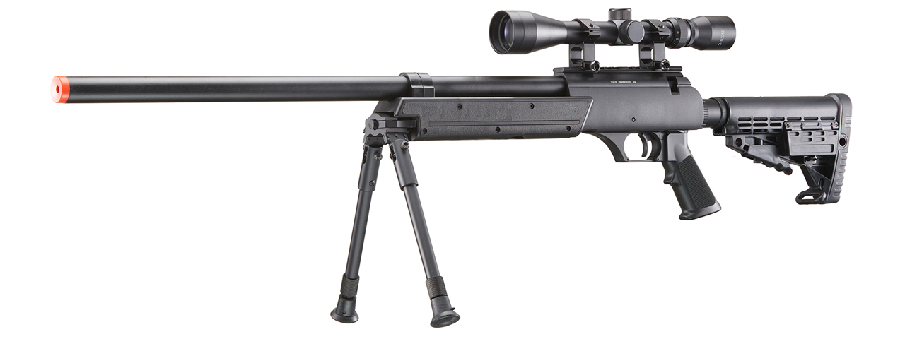 WELL SPEC-OPS MB13A APS SR-2 BOLT ACTION SNIPER RIFLE W/ SCOPE AND BIPOD (BK)