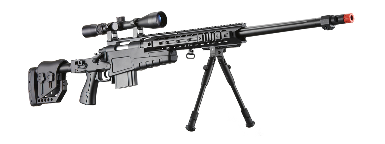 WellFire MB4419-2BAB Bolt Action Airsoft Sniper Rifle (Color: Black) - Click Image to Close