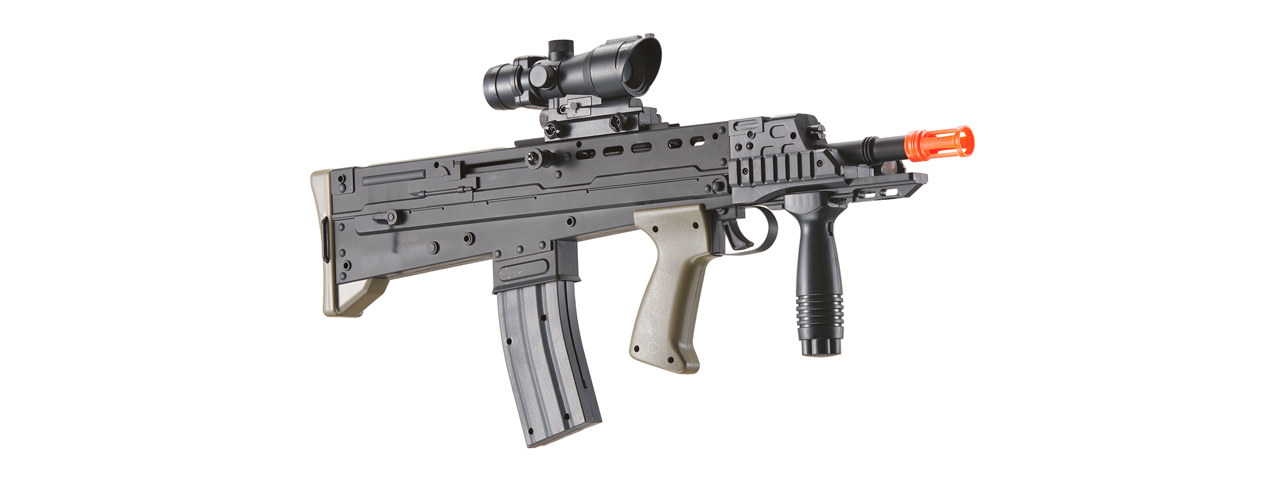 UK Arms L85 Airsoft Spring Powered Rifle (Color: Black & OD Green) - Click Image to Close