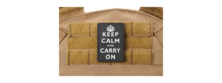 3D "Keep Calm and Carry On" PVC Morale Patch (Color: White)