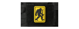 Tactical Bigfoot with Rifle PVC Morale Patch (Color: Yellow)