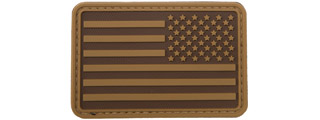 3D US Flag Reverse PVC Patch (Color: Coyote Brown)