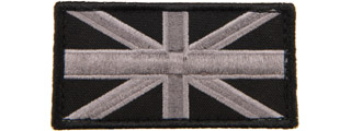 Embroidered UK Flag Patch (Color: Black and Gray)