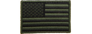 Embroidered Forward US Flag Patch (Color: Green)