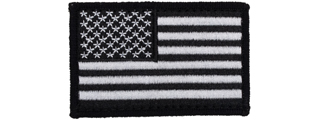 Embroidered Forward US Flag Patch (Color: White)