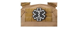 Medic Paramedic EMS EMT Medical Star of Life PVC Morale Patch (Color: Gray)