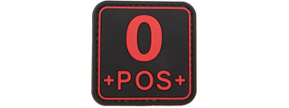 Squared O-Positive Blood Type PVC Patch (Color: Black and Red)