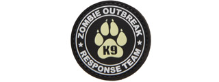 Glow in the Dark Zombie Outbreak Response Team PVC Patch w/ K9 Paw