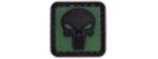 Glow in the Dark Small Punisher PVC Patch (Background Glow)