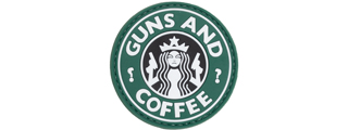 Guns and Coffee PVC Patch (Color: OD Green)