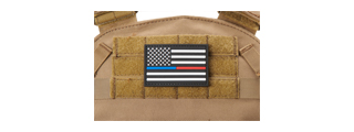 US Flag with Blue and Red Line PVC Morale Patch
