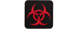 Biohazard Square PVC Patch (Color: Black and Red)